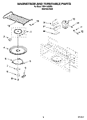 MAGNETRON AND TURNTABLE PARTS Diagram and Parts List for YMH1150XMS3  Whirlpool Microwave