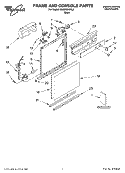 FRAME AND CONSOLE, LITERATURE Diagram and Parts List for DU800SWKU0  Whirlpool Dishwasher