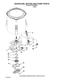 GEARCASE, MOTOR AND PUMP PARTS Diagram and Parts List for WTW4700YQ0  Whirlpool Washer