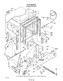 TUB , LITERATURE AND OPTIONAL Diagram and Parts List for DU9700XR9  Whirlpool Dishwasher