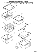 REFRIGERATOR SHELF PARTS Diagram and Parts List for GS2SHAXNQ00  Whirlpool Refrigerator