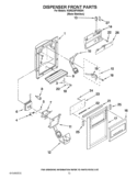 DISPENSER FRONT PARTS Diagram and Parts List for KSRG25FVMS04  KitchenAid Refrigerator