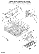 UPPER RACK AND TRACK PARTS Diagram and Parts List for GU2455XTSB2  Whirlpool Dishwasher