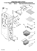FREEZER LINER PARTS Diagram and Parts List for KSCS23FTWH01  KitchenAid Refrigerator