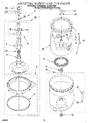 AGITATOR, BASKET AND TUB Diagram and Parts List for LLR9245DZ0  Whirlpool Washer
