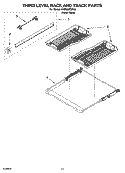 THIRD LEVEL RACK AND TRACK PARTS Diagram and Parts List for KUDS02FSPA2  KitchenAid Dishwasher