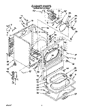 CABINET Diagram and Parts List for KGYE767WWH0  KitchenAid Dryer