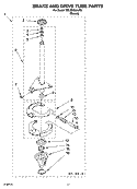 BRAKE AND DRIVE TUBE PARTS Diagram and Parts List for 7MLSR8544JT6  Whirlpool Washer