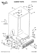 CABINET PARTS Diagram and Parts List for GD5SHAXLT12  Whirlpool Refrigerator