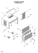 CABINET PARTS, OPTIONAL PARTS (NOT INCLUDED) Diagram and Parts List for CA12WRP2  Crosley Air Conditioner