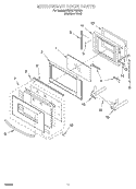 MICROWAVE DOOR Diagram and Parts List for KEMS378GSS0  KitchenAid Microwave Oven Combo