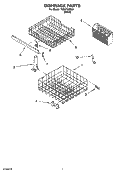 DISHRACK PARTS, OPTIONAL PARTS (NOT INCLUDED) Diagram and Parts List for TUD4700SU0  Estate Dishwasher