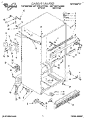 CABINET Diagram and Parts List for 4ET18ZKXAW00  Whirlpool Refrigerator