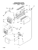 ICEMAKER PARTS Diagram and Parts List for RT21LMXKQ03  Roper Refrigerator