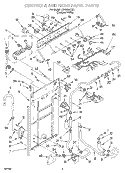 CONTROLS AND REAR PANEL Diagram and Parts List for LSW9245EQ1  Whirlpool Washer