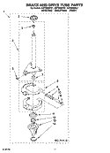BRAKE AND DRIVE TUBE PARTS Diagram and Parts List for GST9630PL1  Whirlpool Washer