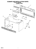 CABINET AND INSTALLATION PARTS Diagram and Parts List for MH3184XPY1  Whirlpool Microwave
