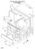 FRAME AND TANK Diagram and Parts List for KUDD230YWH1  KitchenAid Dishwasher
