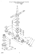 PUMP AND SPRAYARM Diagram and Parts List for RUD3006DB3  Roper Dishwasher