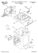TOP AND CABINET, LITERATURE Diagram and Parts List for LCR7244HQ0  Whirlpool Washer