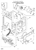 CABINET Diagram and Parts List for LGR5644JT1  Whirlpool Dryer