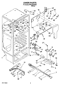 LINER PARTS Diagram and Parts List for ER6AHKXSQ01  Whirlpool Refrigerator