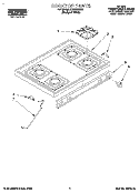 COOKTOP Diagram and Parts List for FGS385BQ1  Roper Range