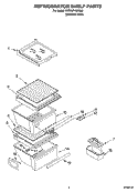 REFRIGERATOR SHELF PARTS Diagram and Parts List for 5VES3FHGRS00  Whirlpool Refrigerator