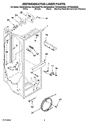 REFRIGERATOR LINER PARTS Diagram and Parts List for KSCS25INWH03  KitchenAid Refrigerator