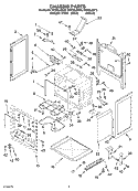 CHASSIS Diagram and Parts List for RF378LXKT0  Whirlpool Range