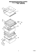 REFRIGERATOR SHELF PARTS Diagram and Parts List for ID5GFGXRQ00  Whirlpool Refrigerator
