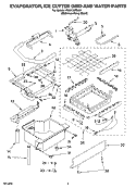 EVAPORATOR, ICE CUTTER GRID AND WATER PARTS Diagram and Parts List for KUIA15PRLS5  KitchenAid Ice Maker