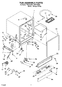 TUB ASSEMBLY Diagram and Parts List for TUD4700KB1  Estate Dishwasher