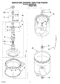 AGITATOR, BASKET AND TUB PARTS Diagram and Parts List for 3RGSC9455JQ2  Whirlpool Washer