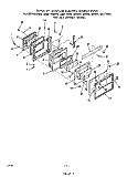 UPPER OVEN DOOR Diagram and Parts List for 2075B2A  Roper Range