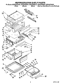REFRIGERATOR SHELF PARTS Diagram and Parts List for KSCS25FSBL03  KitchenAid Refrigerator