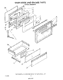 OVEN DOOR AND DRAWER Diagram and Parts List for SM958PEPW1  Whirlpool Range