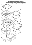 REFRIGERATOR SHELF PARTS Diagram and Parts List for GD5RHAXTL01  Whirlpool Refrigerator