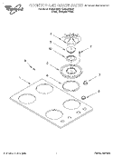 COOKTOP AND GRATE Diagram and Parts List for SC8836EBB2  Whirlpool Cooktop