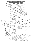 INTERIOR AND VENTILATION PARTS Diagram and Parts List for MH2155XPB2  Whirlpool Microwave