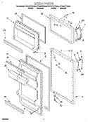 DOOR, LIT/OPTIONAL Diagram and Parts List for RT12VKXDW00  Roper Refrigerator