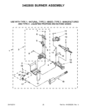 3402855 BURNER ASSEMBLY Diagram and Parts List for WGT3300XQ2  Whirlpool Washer Dryer Combo