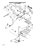 Part Location Diagram of 4371223 Whirlpool Retainer, Burner Bracket