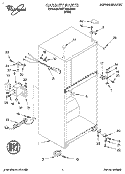 CABINET Diagram and Parts List for 3VET16GKBW01  Whirlpool Refrigerator