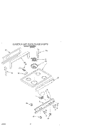 COOKTOP AND BACKGUARD Diagram and Parts List for RF3010XVW3  Whirlpool Range