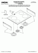COOKTOP PARTS Diagram and Parts List for YISE630VS11  Whirlpool Range