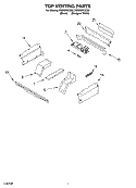 TOP VENTING Diagram and Parts List for RS696PXGB9  Whirlpool Range