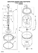 AGITATOR, BASKET AND TUB PARTS Diagram and Parts List for WTW5820SW0  Whirlpool Washer