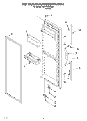 REFRIGERATOR DOOR Diagram and Parts List for 7ED7FHGXKQ00  Whirlpool Refrigerator