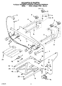 MANIFOLD Diagram and Parts List for SF356BEKQ0  Whirlpool Range